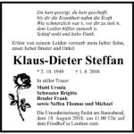 Traueranzeige Klaus-Dieter Steffan