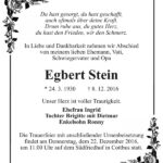 Traueranzeige Egbert Stein