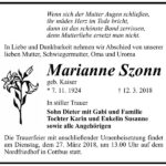 Traueranzeige Marianne Szonn, geb. Kaiser