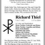 Danksagung Richard Thiel