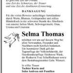 Danksagung Selma Thomas