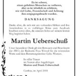 Danksagung Martin Ueberschuß