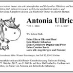 Traueranzeige Antonia Ullrich