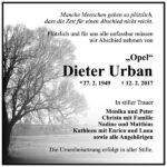 Traueranzeige Dieter Urban