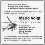 Traueranzeige Mario Voigt