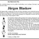 Danksagung Jürgen Blaskow