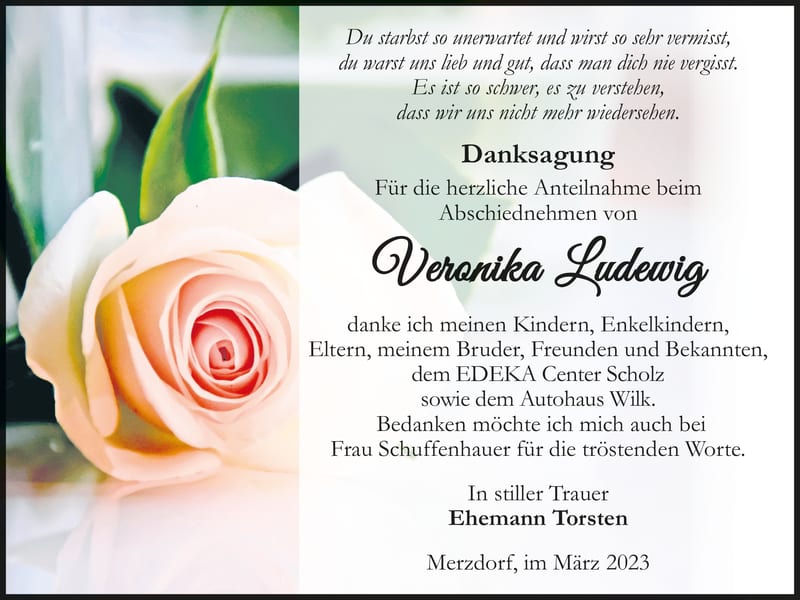 Danksagung Veronika Ludewig