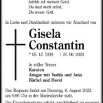 Traueranzeige Gisela Constantin