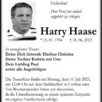 Traueranzeige Harry Haase