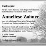 Danksagung Anneliese Zahner