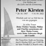 Traueranzeige Peter Kirsten