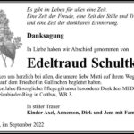Danksagung Edeltraud Schultka
