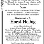 Danksagung Horst Helbig