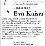 Danksagung Eva Kaiser