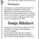 Traueranzeige Sonja Rückert