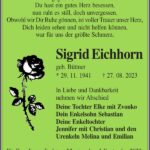 Traueranzeige Sigrid Eichhorn, geb. Büttner
