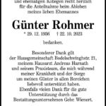 Danksagung Günter Rohmer