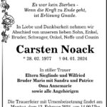 Traueranzeige Carsten Noack