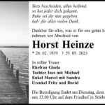 Traueranzeige Horst Heinze