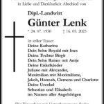 Traueranzeige Günter Lenk