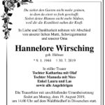Traueranzeige Hannelore Wirsching, geb. Hübner