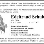 Traueranzeige Edeltraud Schultka, geb. Priebe
