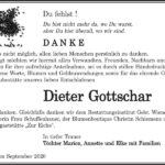 Danksagung Dieter Gottschar