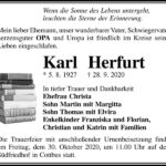 Traueranzeige Karl Herfurt