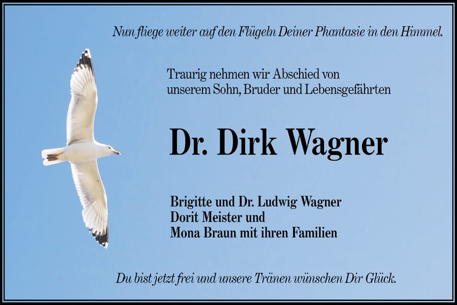 Traueranzeige Dr. Dirk Wagner