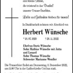 Traueranzeige Herbert Wünsche