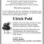 Traueranzeige Ulrich Pohl