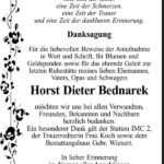 Danksagung Horst Dieter Bednarek