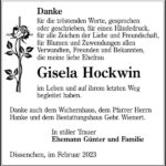 Danksagung Gisela Hockwin