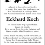 Danksagung Eckhard Koch