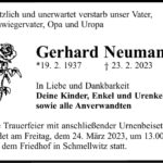 Traueranzeige Gerhard Neumann