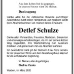 Danksagung Detlef Schulze