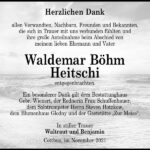 Danksagung Waldemar Böhm
