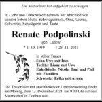 Traueranzeige Renate Podpolinski, geb. Ladow
