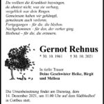 Traueranzeige Gernot Rehnus