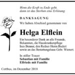 Danksagung Helga Elflein