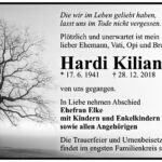 Traueranzeige Hardi Kilian