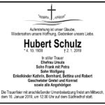 Traueranzeige Hubert Schulz