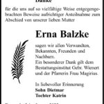 Danksagung Erna Balzke