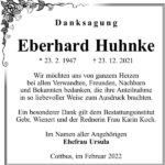 Danksagung Eberhard Huhnke