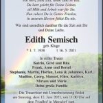 Traueranzeige Edith Semisch, geb. Kluge