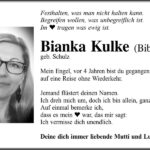 Jahresgedenken Bianka Kulke, geb. Schulz