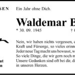Jahresgedenken Waldemar Böhm