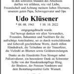 Danksagung Udo Klüsener