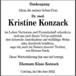 Danksagung Dr. med. Kristine Konzack