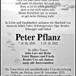 Traueranzeige Peter Pflanz